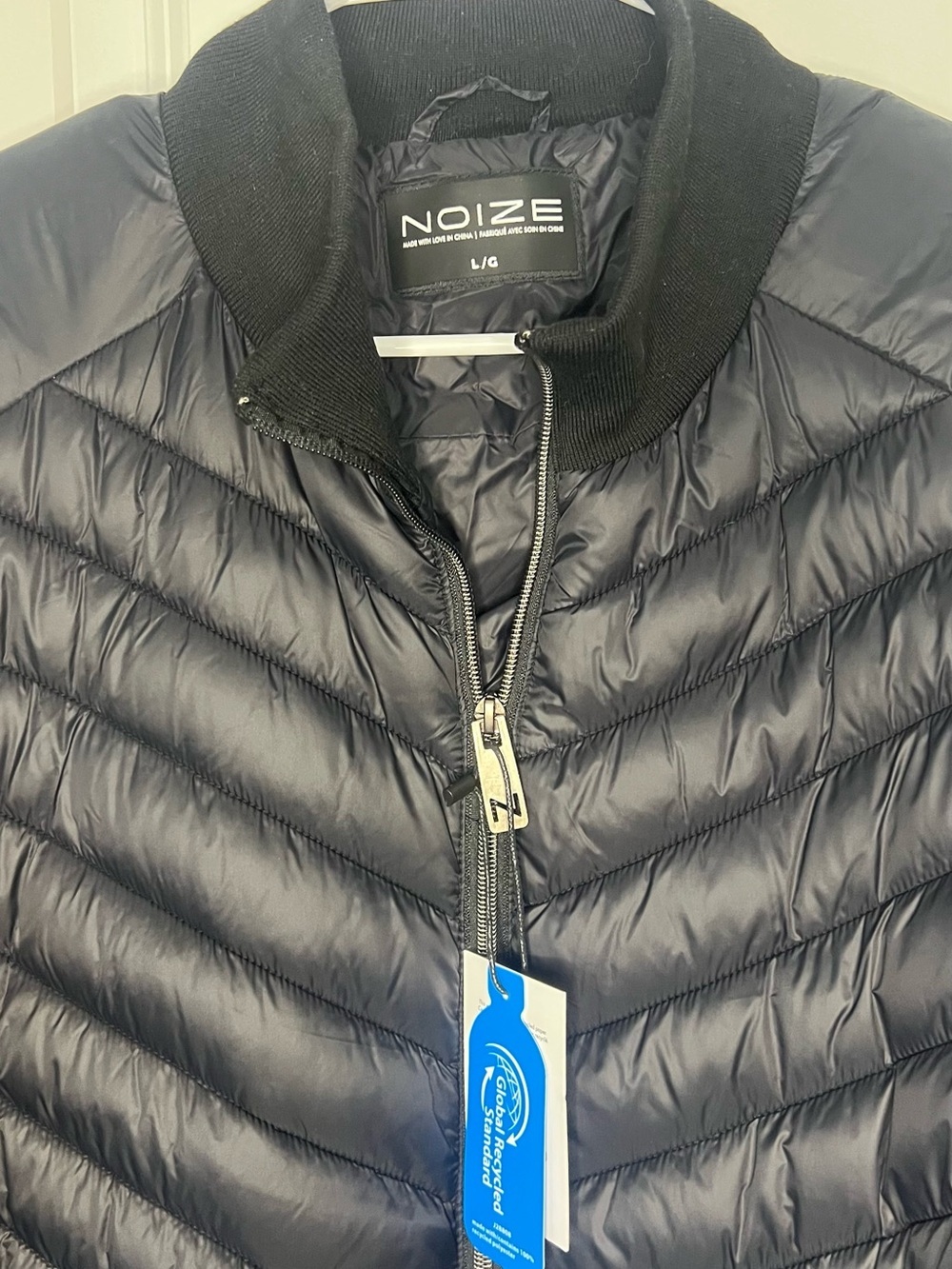 Noize Black Quilted Chevron Puffer Jacket - Picture 6 of 9